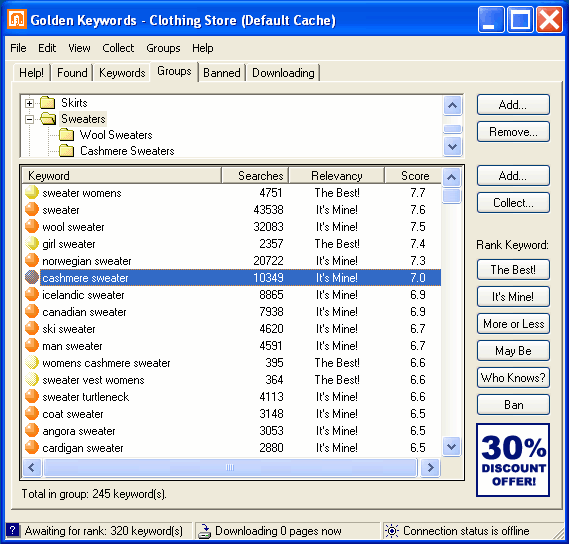 Golden Keywords Screenshot
